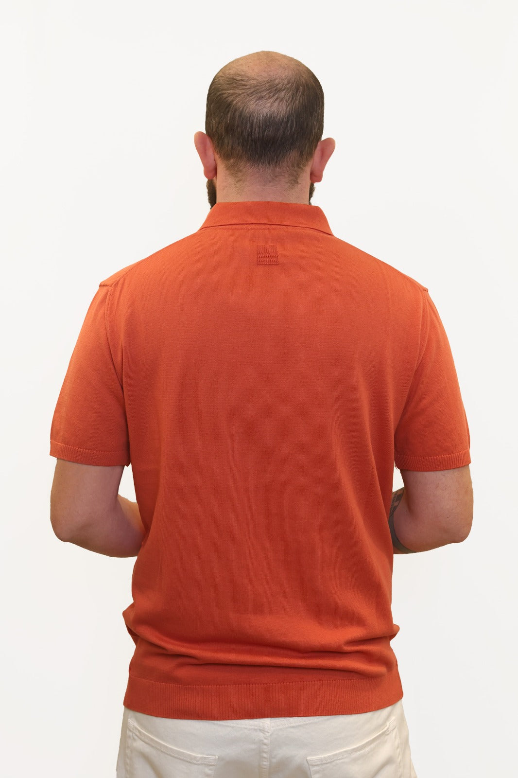 WOOL & CO POLO IN FILO DI COTONE ARANCIO
