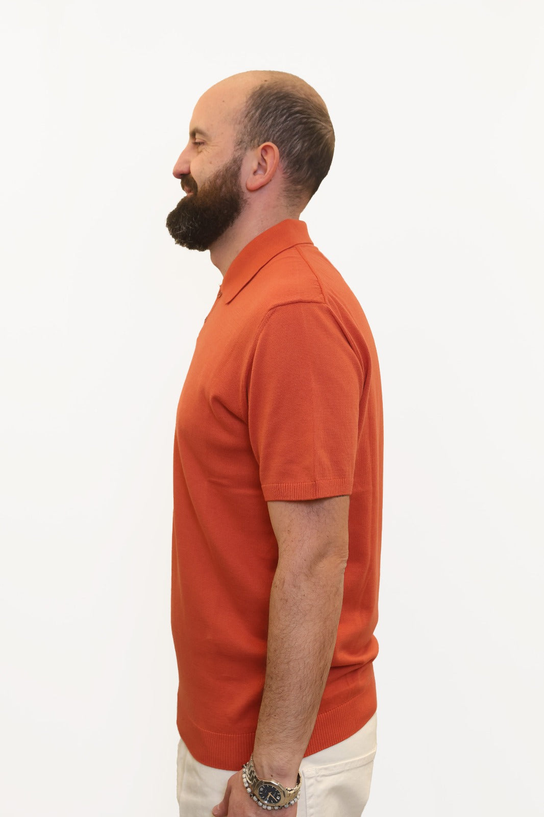 WOOL & CO POLO IN FILO DI COTONE ARANCIO