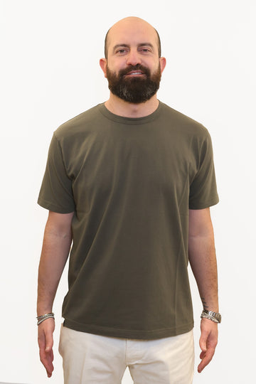 WOOL & CO T-SHIRT SOFT TOUCH IN COTONE VERDE MILITARE