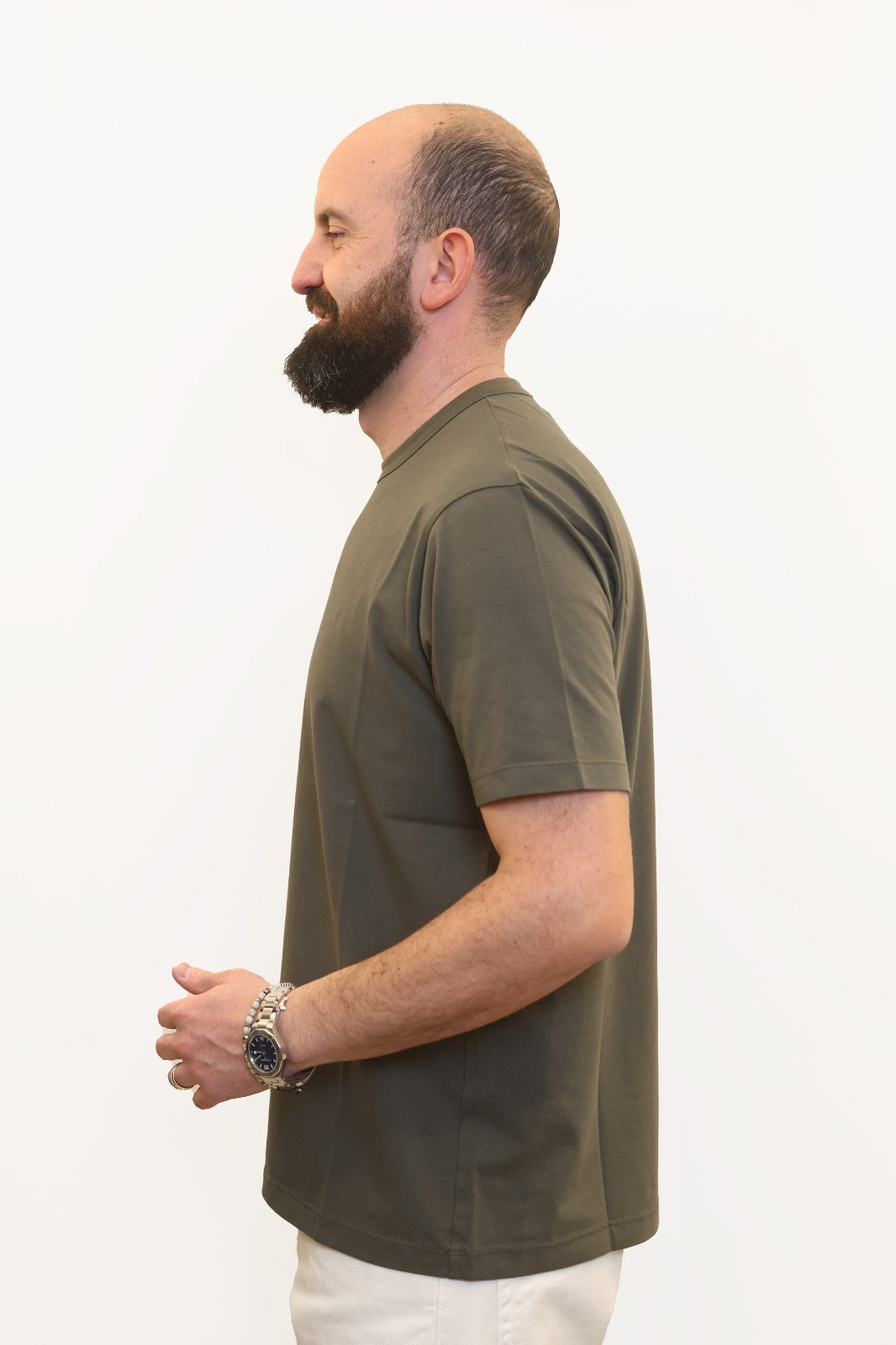 WOOL & CO T-SHIRT SOFT TOUCH IN COTONE VERDE MILITARE