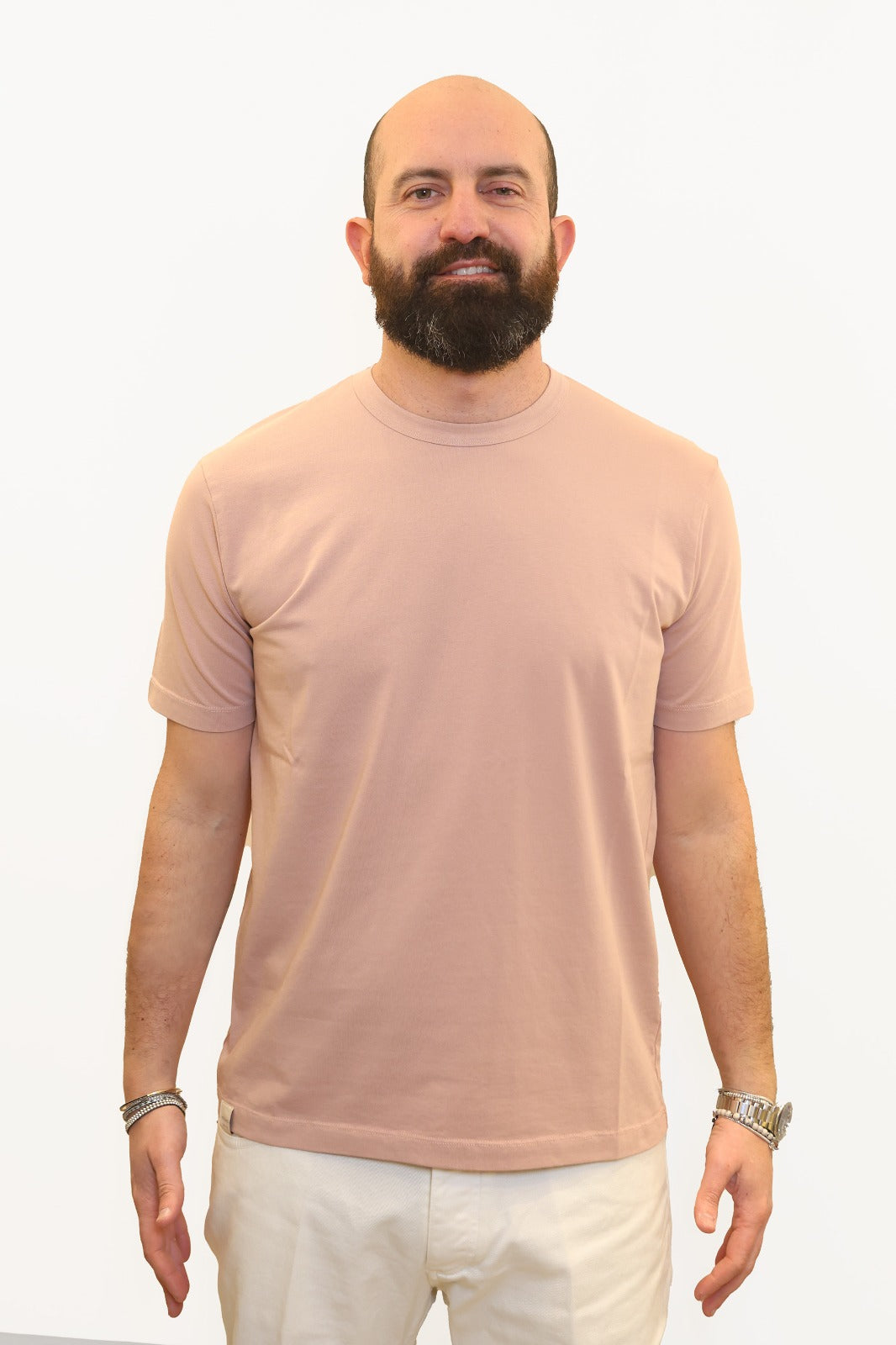 WOOL & CO T-SHIRT SOFT TOUCH IN COTONE ROSA