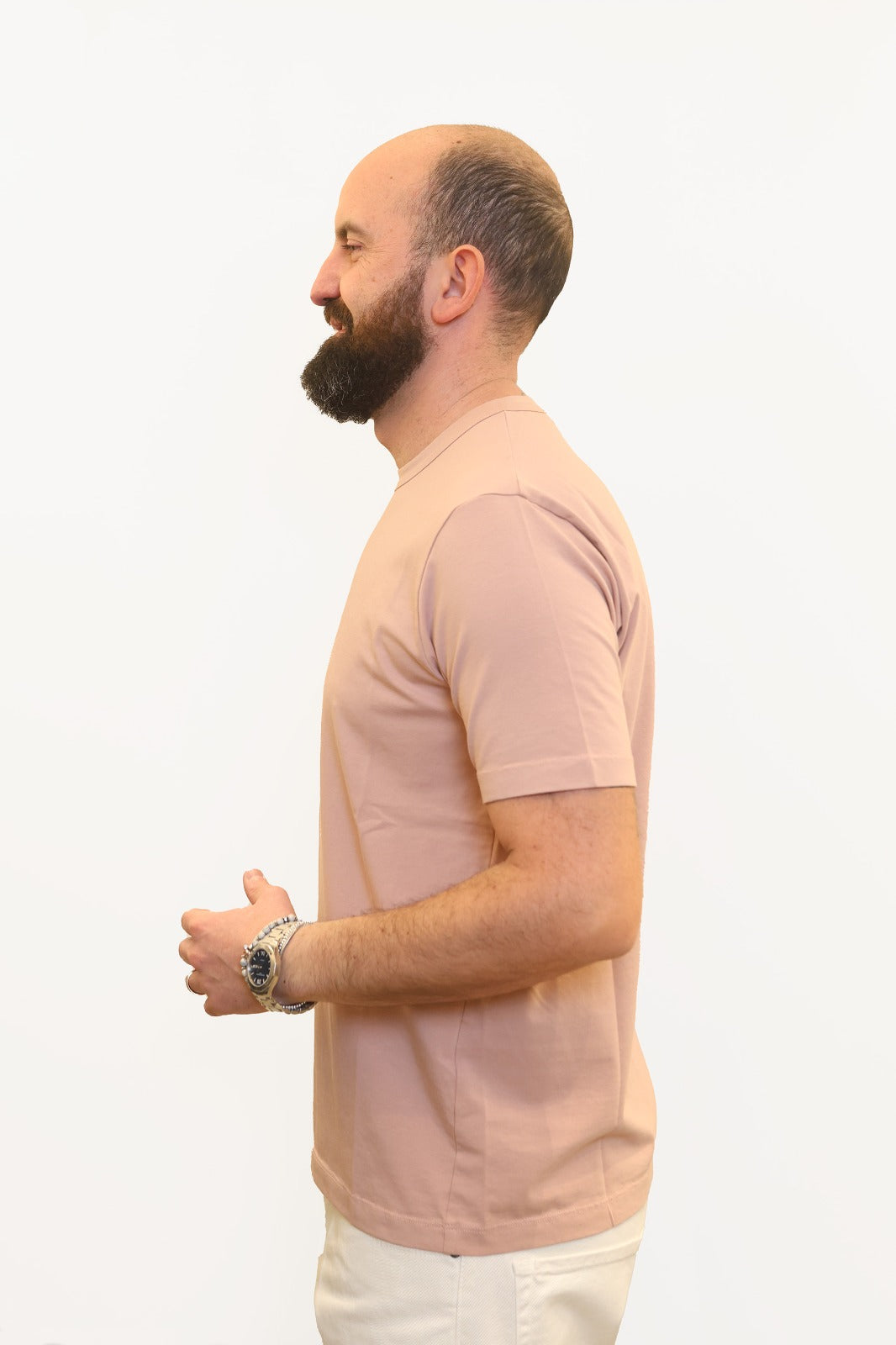 WOOL & CO T-SHIRT SOFT TOUCH IN COTONE ROSA