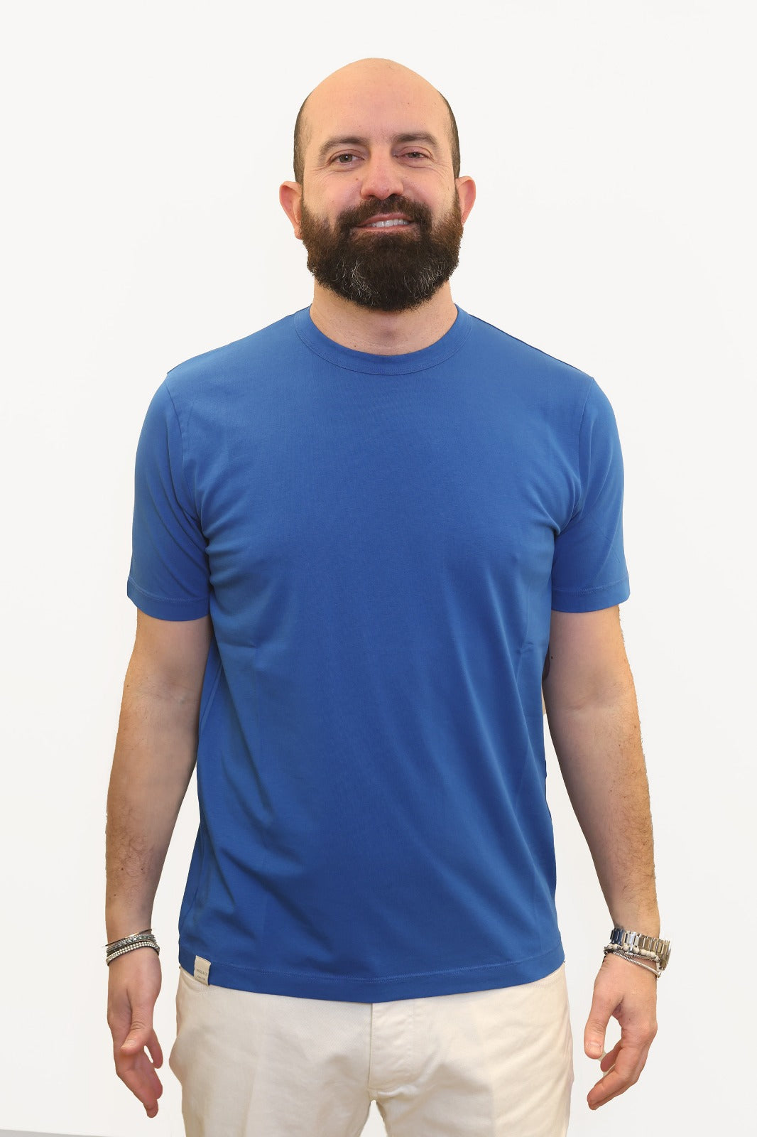 WOOL & CO T-SHIRT SOFT TOUCH IN COTONE AVION