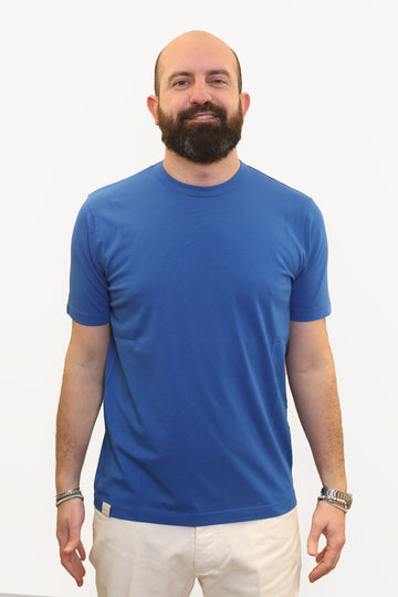 WOOL & CO T-SHIRT SOFT TOUCH IN COTONE AVION