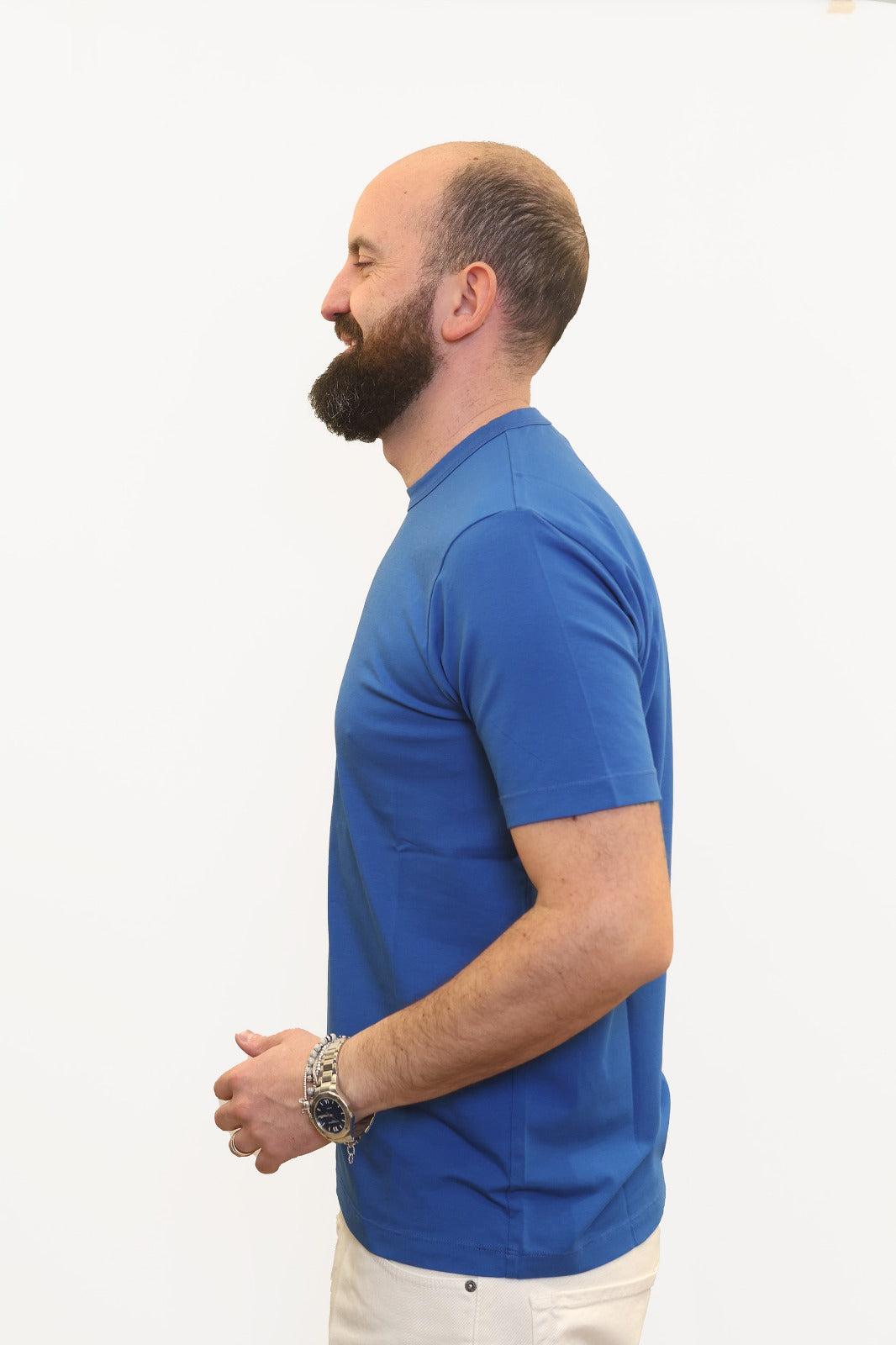 WOOL & CO T-SHIRT SOFT TOUCH IN COTONE AVION