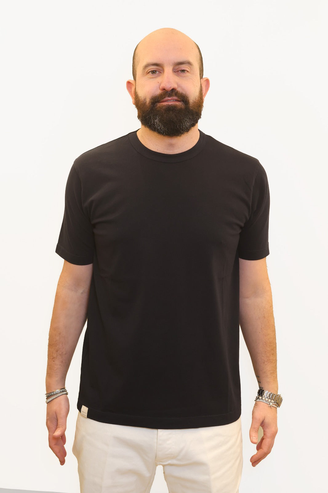 WOOL & CO T-SHIRT IN COTONE SOFT TOUCH BLU NAVY