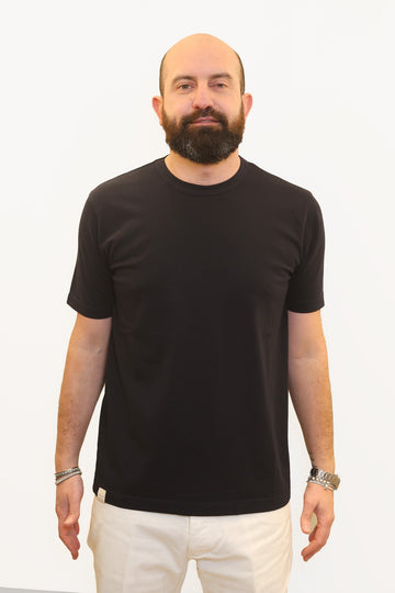 WOOL & CO T-SHIRT IN COTONE SOFT TOUCH BLU NAVY