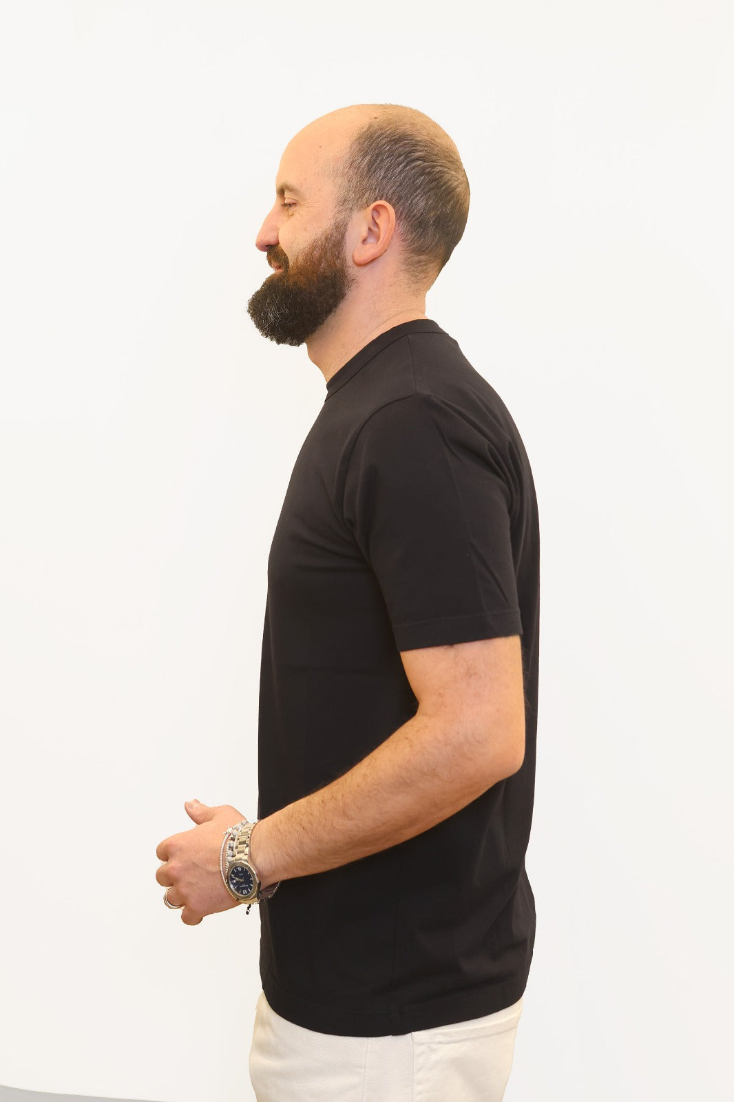 WOOL & CO T-SHIRT IN COTONE SOFT TOUCH BLU NAVY