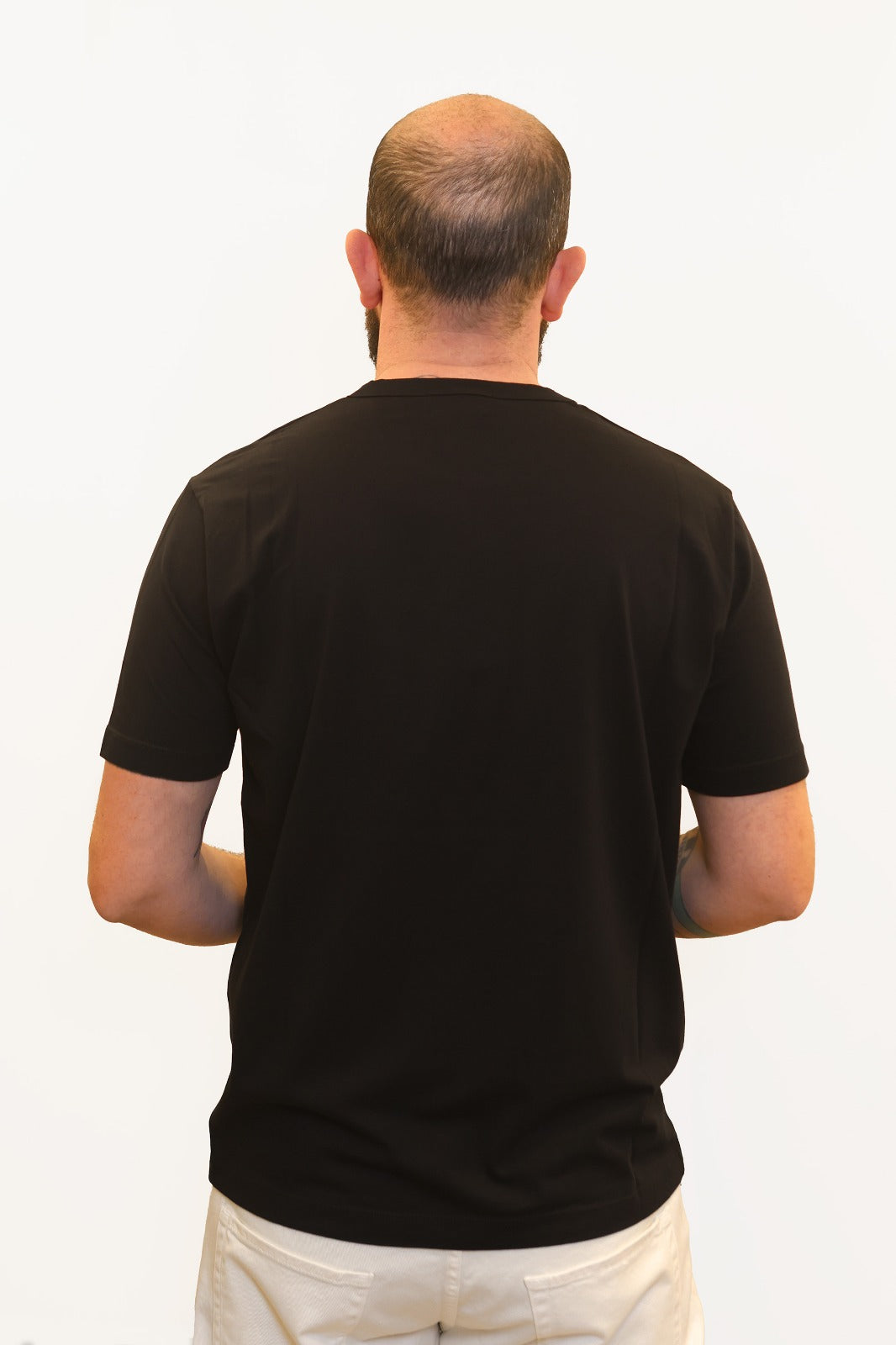 WOOL & CO T-SHIRT SOFT TOUCH IN COTONE NERO