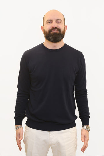 RETOIS MAGLIA IN FILO DI COTONE BLU NAVY
