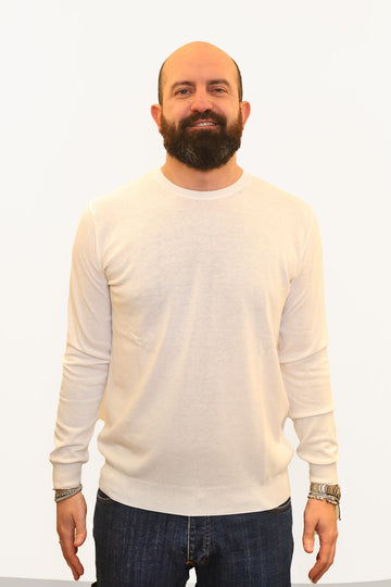 RETOIS MAGLIA IN FILO DI COTONE BIANCO