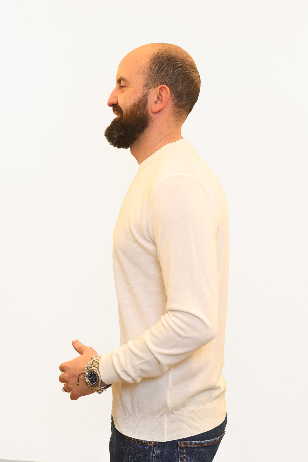 RETOIS MAGLIA IN FILO DI COTONE BIANCO