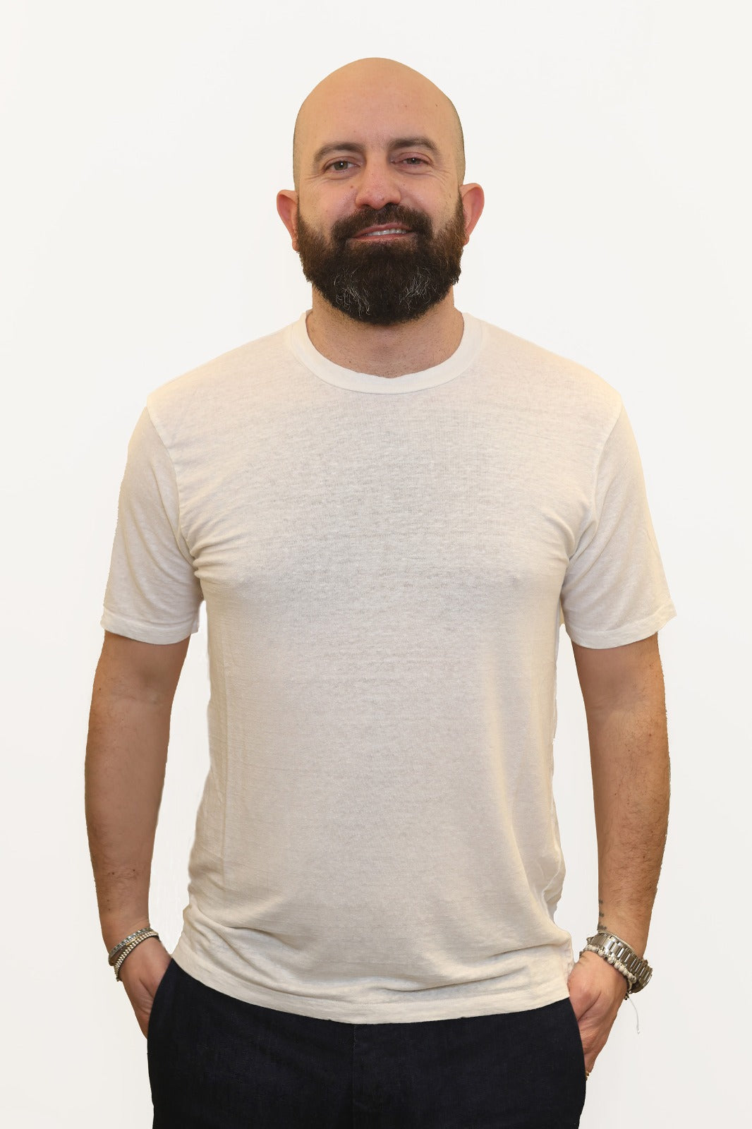WOOL & CO T-SHIRT IN LINO BIANCO