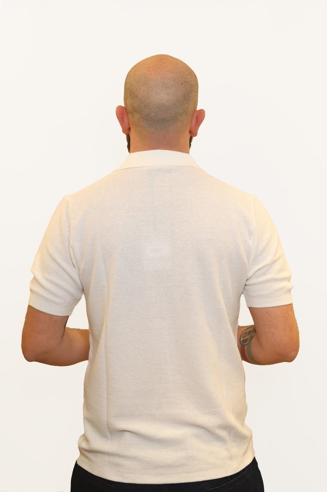RETOIS POLO DERBY CON TRAMA  IN FILO DI COTONE BIANCO