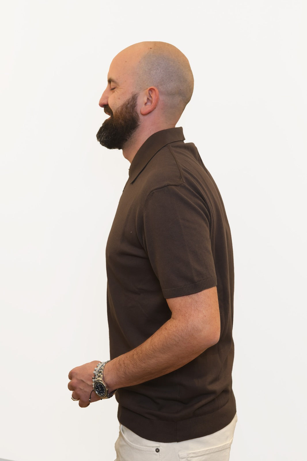 WOOL & CO POLO IN FILO DI COTONE TESTA DI MORO