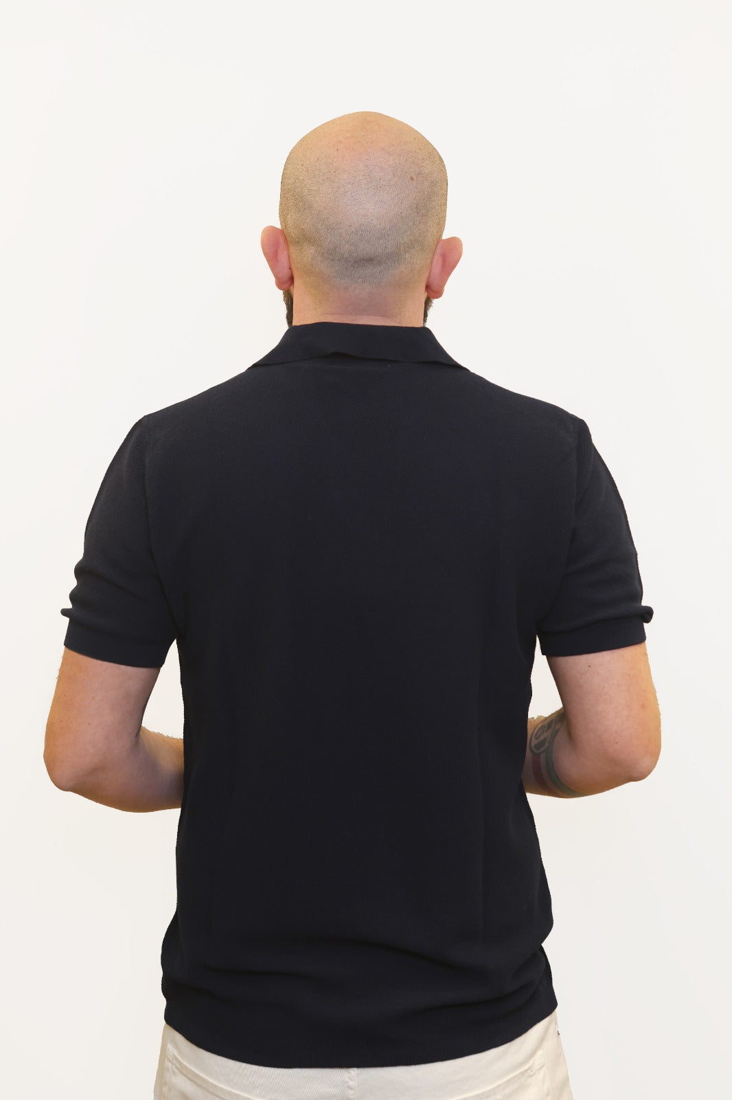 RETOIS POLO DERBY CON TRAMA IN FILO DI COTONE BLU NAVY