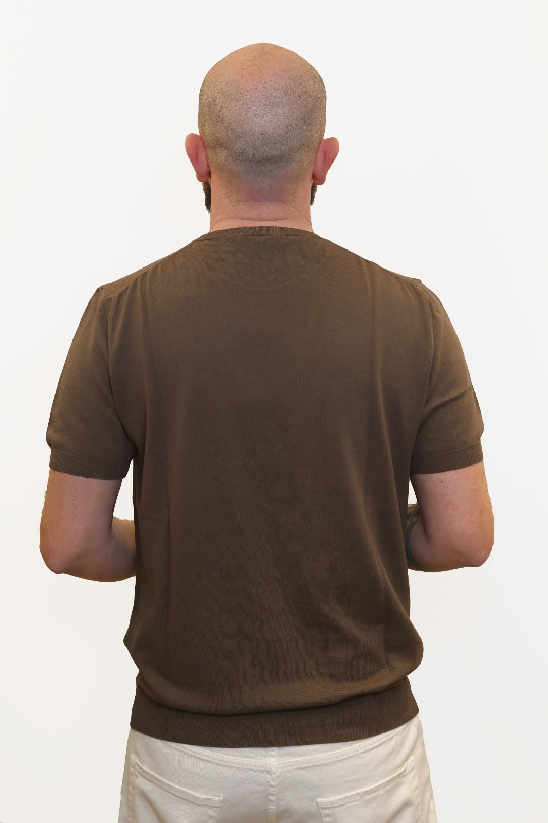 RETOIS T-SHIRT IN CRĖPE DI COTONE MARRONE