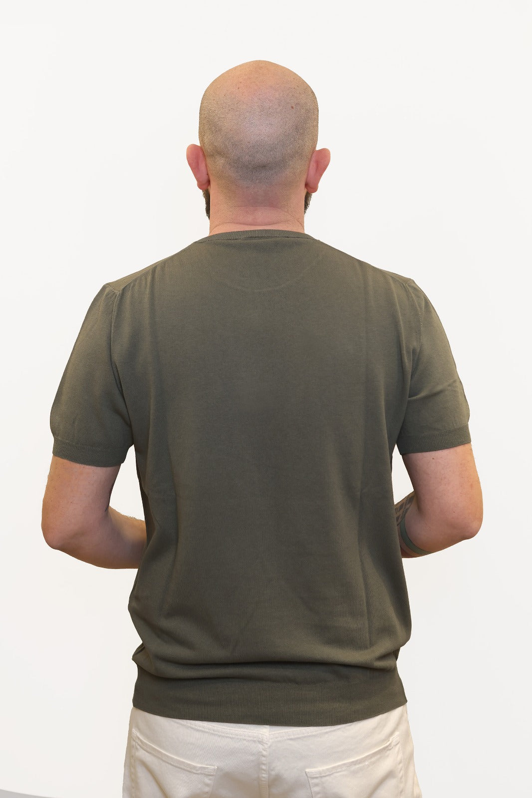 RETOIS T-SHIRT IN CRĖPE DI COTONE VERDE MILITARE