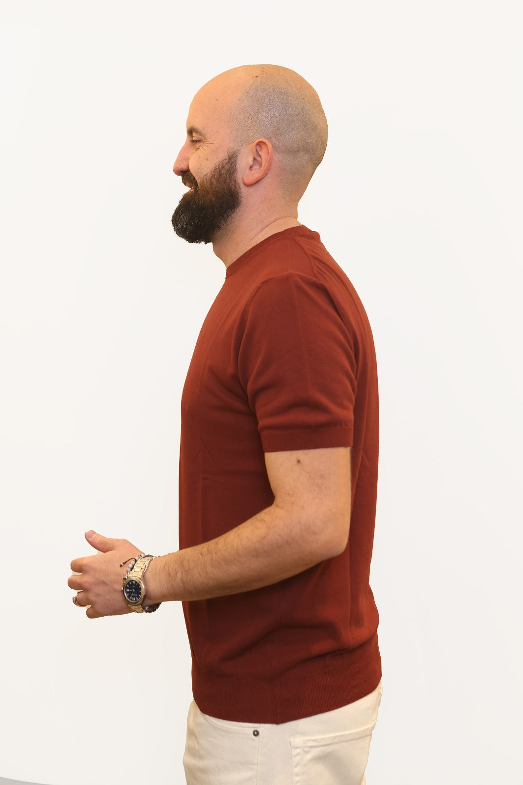 RETOIS T-SHIRT IN CRĖPE DI COTONE VINO