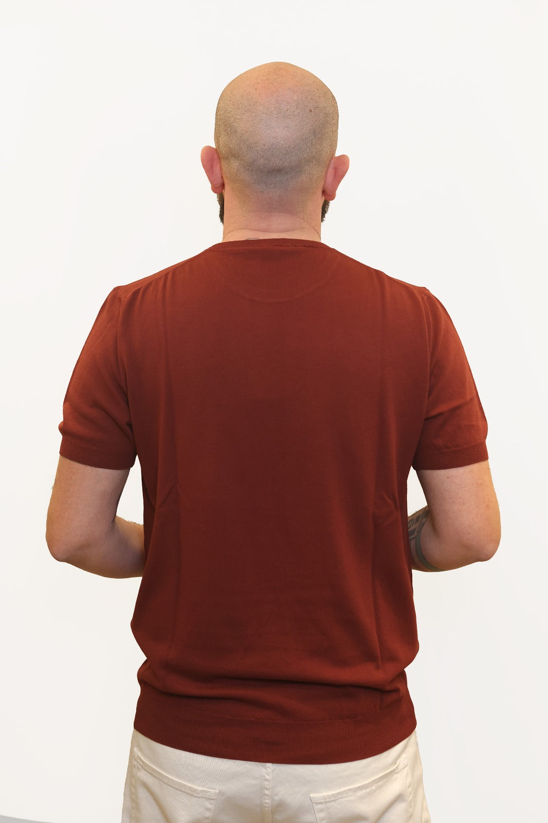 RETOIS T-SHIRT IN CRĖPE DI COTONE VINO