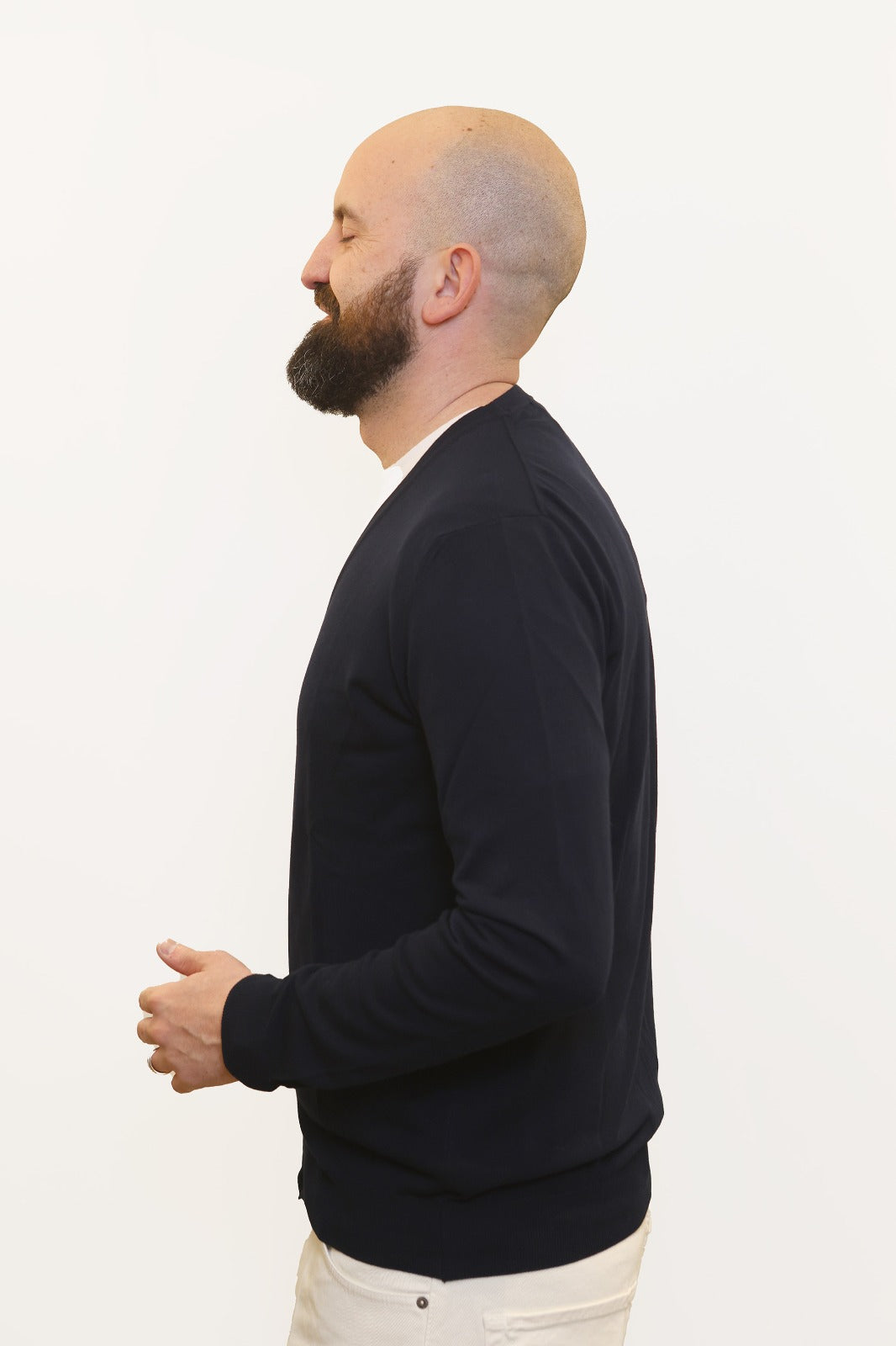 RETOIS CARDIGAN IN FILO DI COTONE BLU NAVY