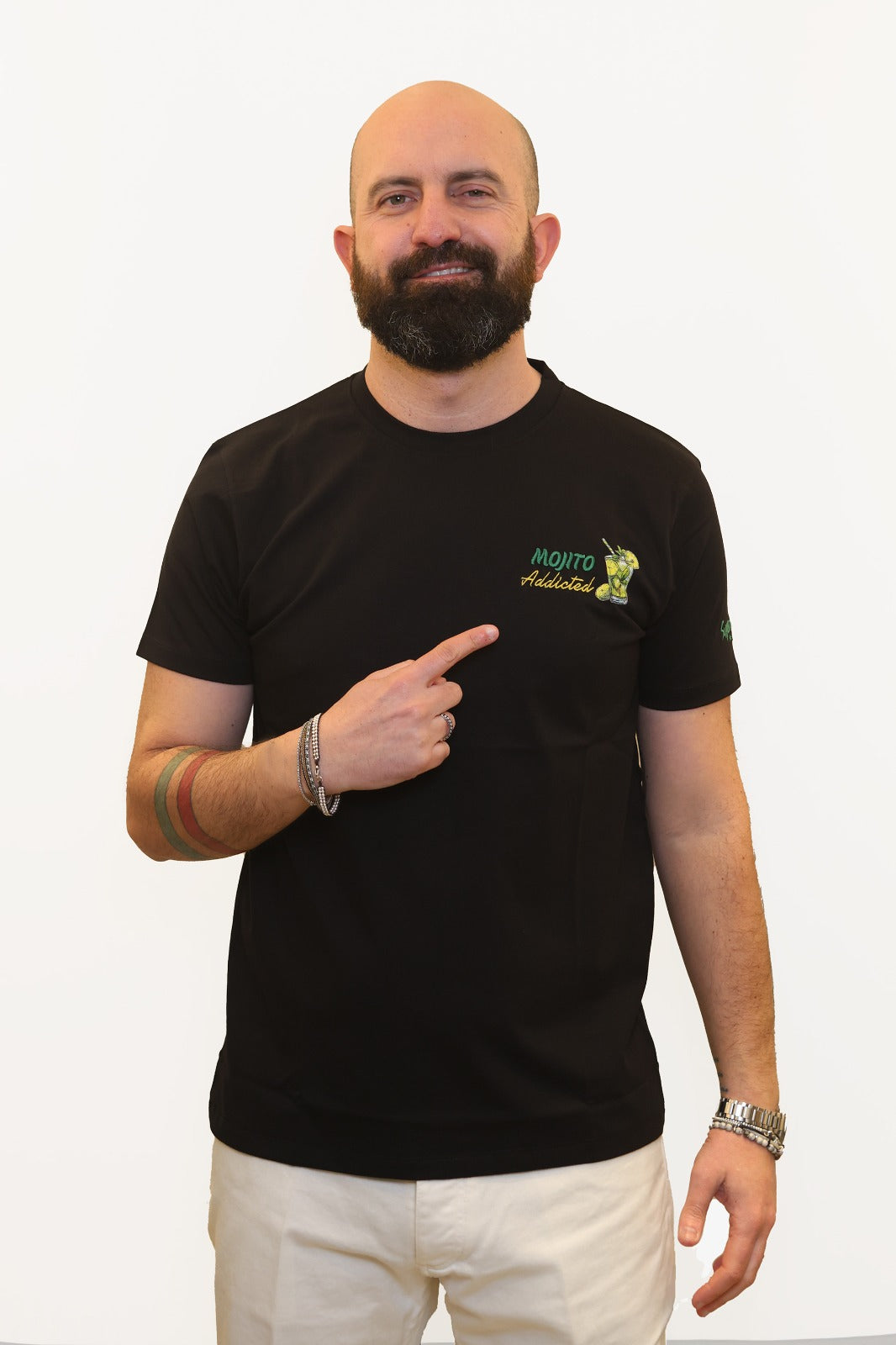 SUPERCULTURE T-SHIRT MOJITO ADDICTED NERO
