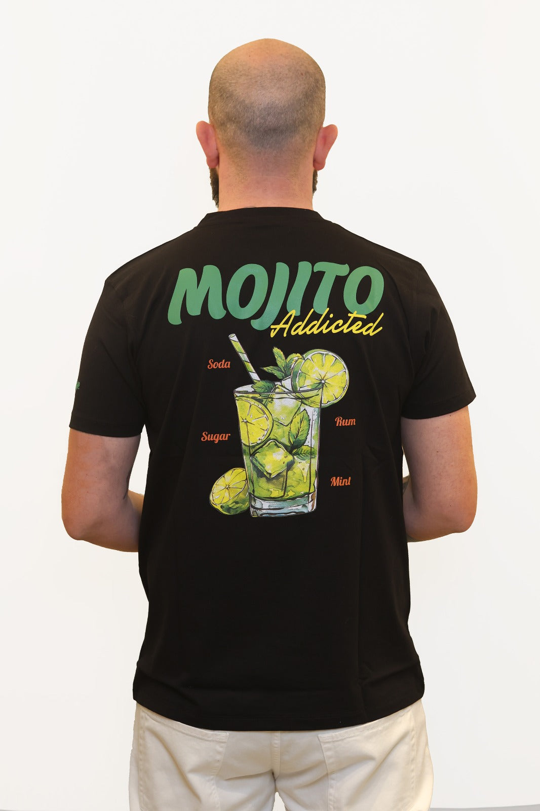 SUPERCULTURE T-SHIRT MOJITO ADDICTED NERO