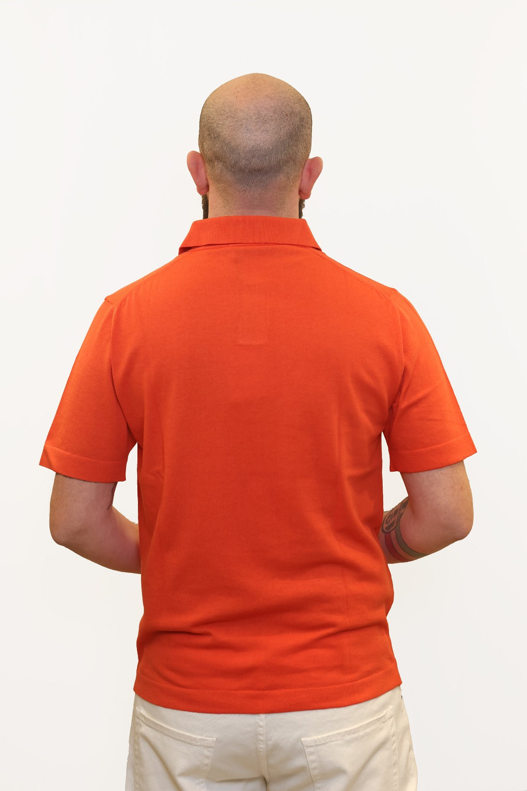 RETOIS POLO DERBY IN CRÊPE DI COTONE ARANCIO