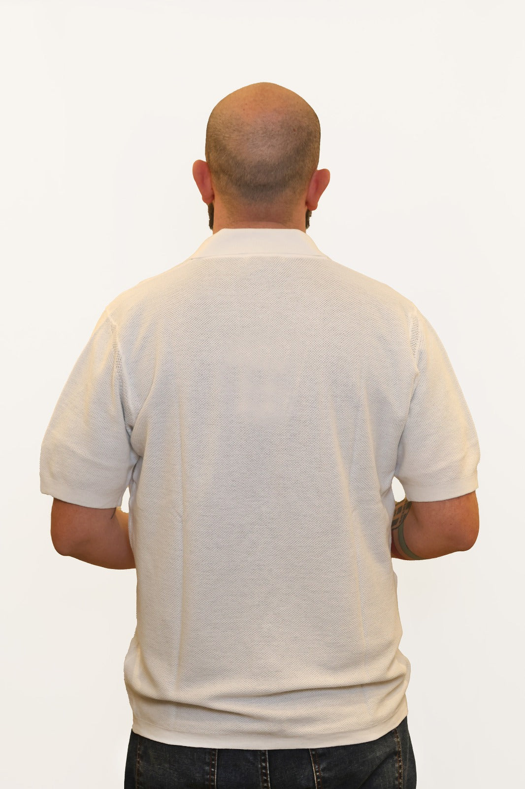 RETOIS CARDIGAN MEZZA MANICA IN FILO DI COTONE BIANCO