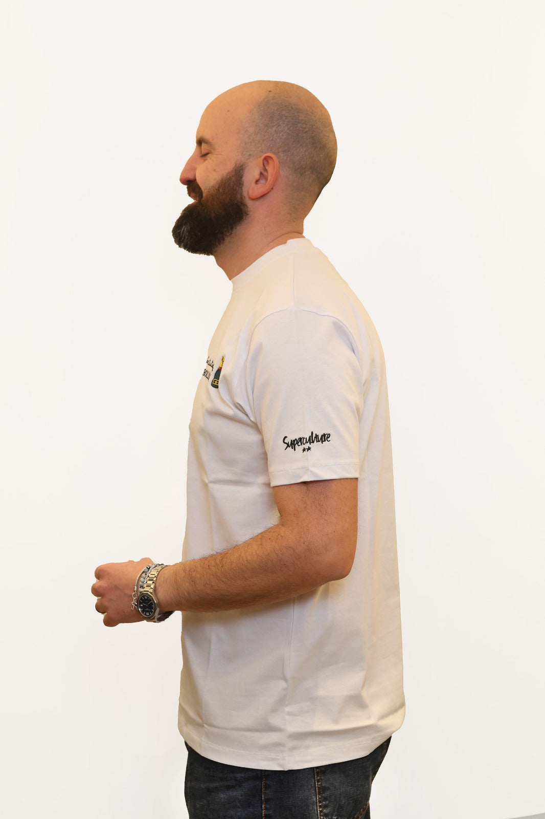 SUPERCULTURE T-SHIRT CON TUTTE QUELLE BOLLICINE BIANCO