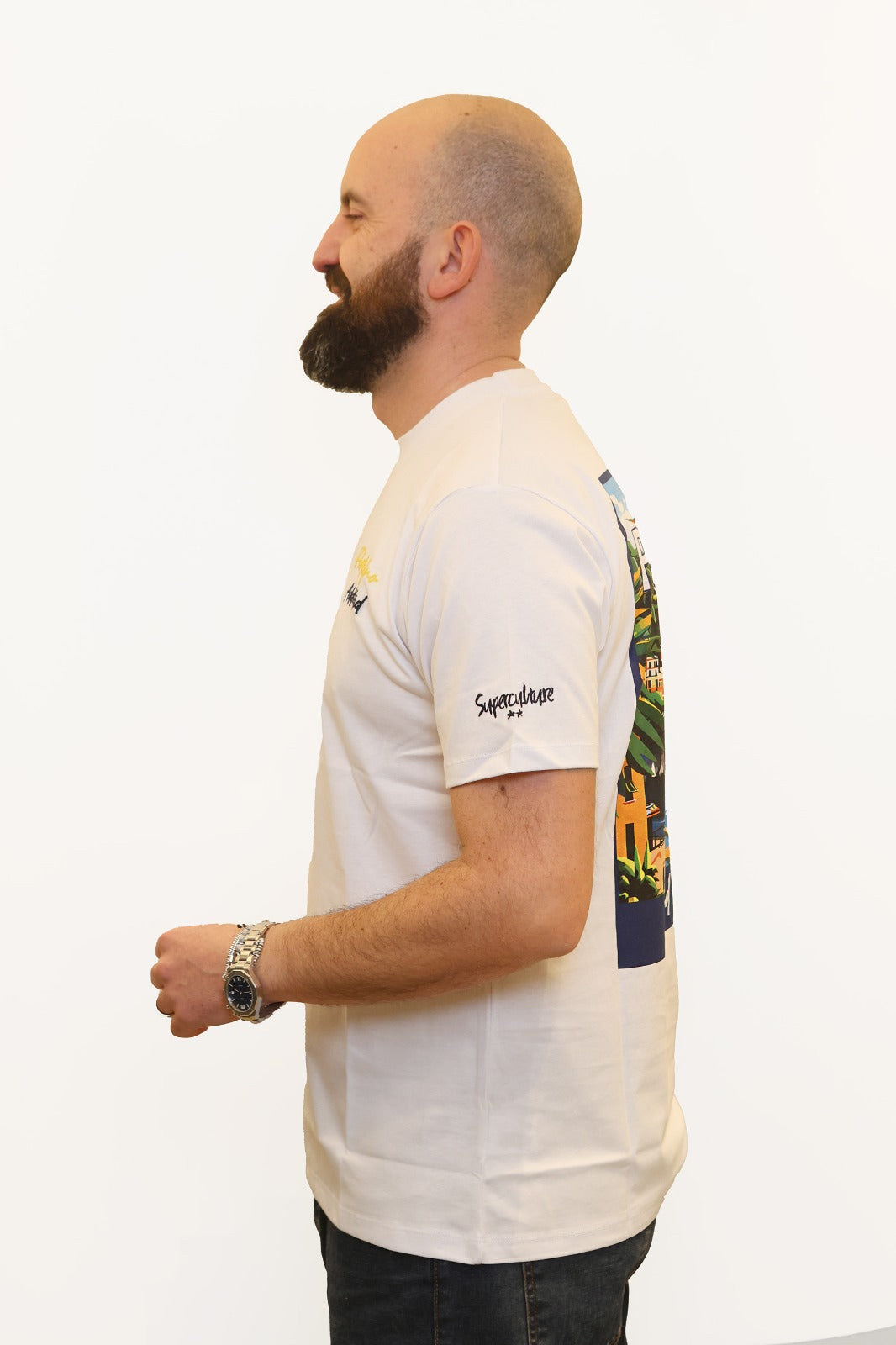 SUPERCULTURE T-SHIRT PORTOFINO ADDICTED BIANCO