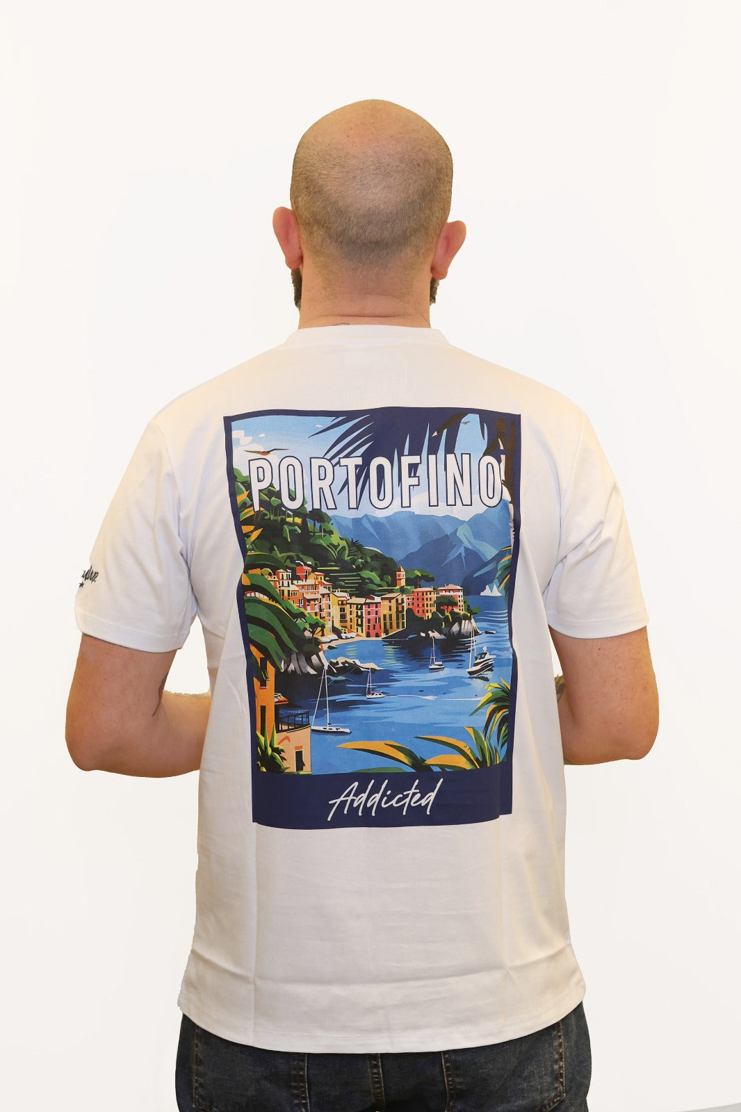 SUPERCULTURE T-SHIRT PORTOFINO ADDICTED BIANCO