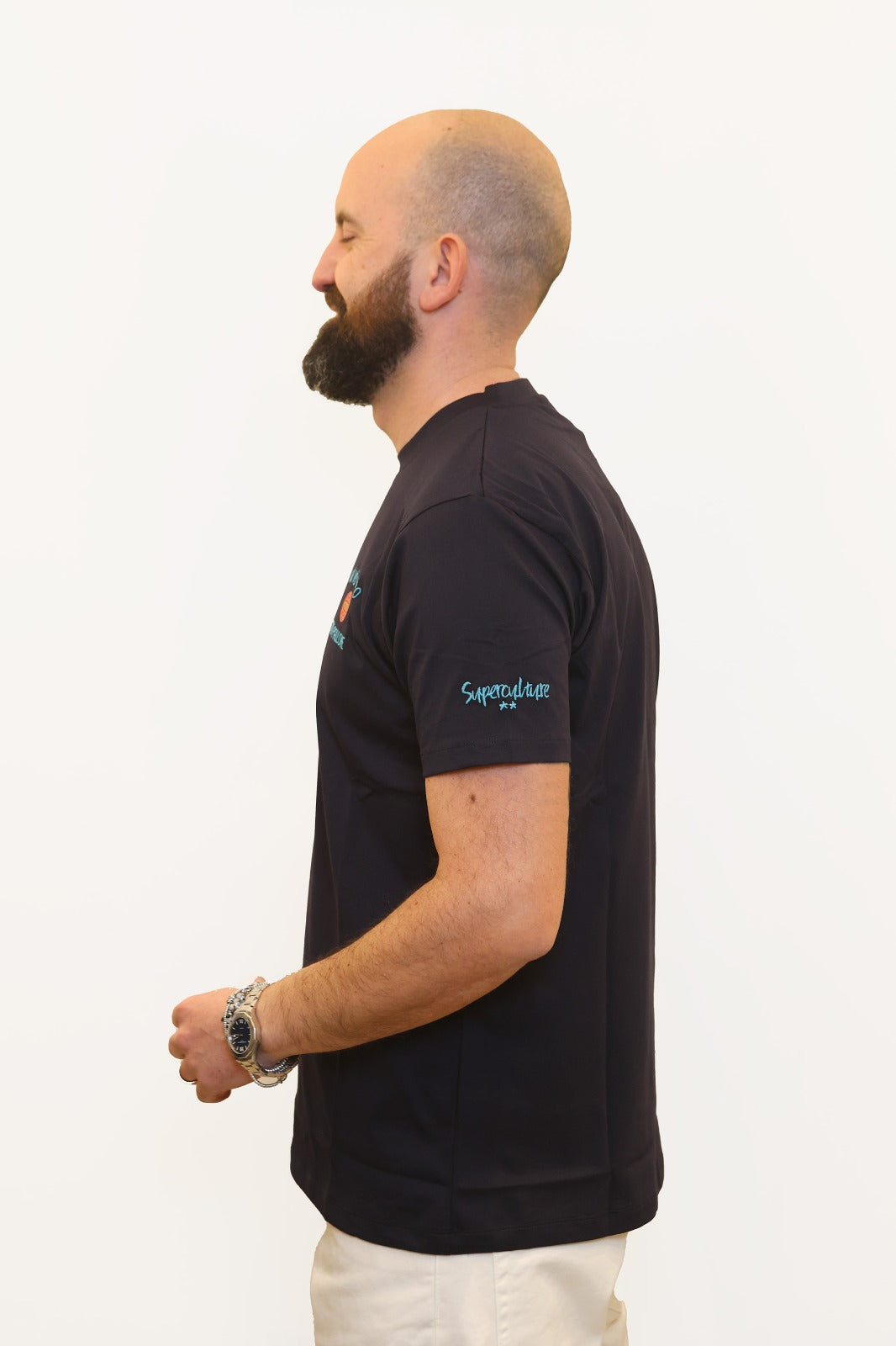 SUPERCULTURE T-SHIRT MO VO BUCO STO PALLONE BLU
