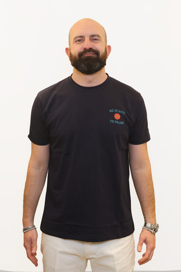 SUPERCULTURE T-SHIRT MO VO BUCO STO PALLONE BLU