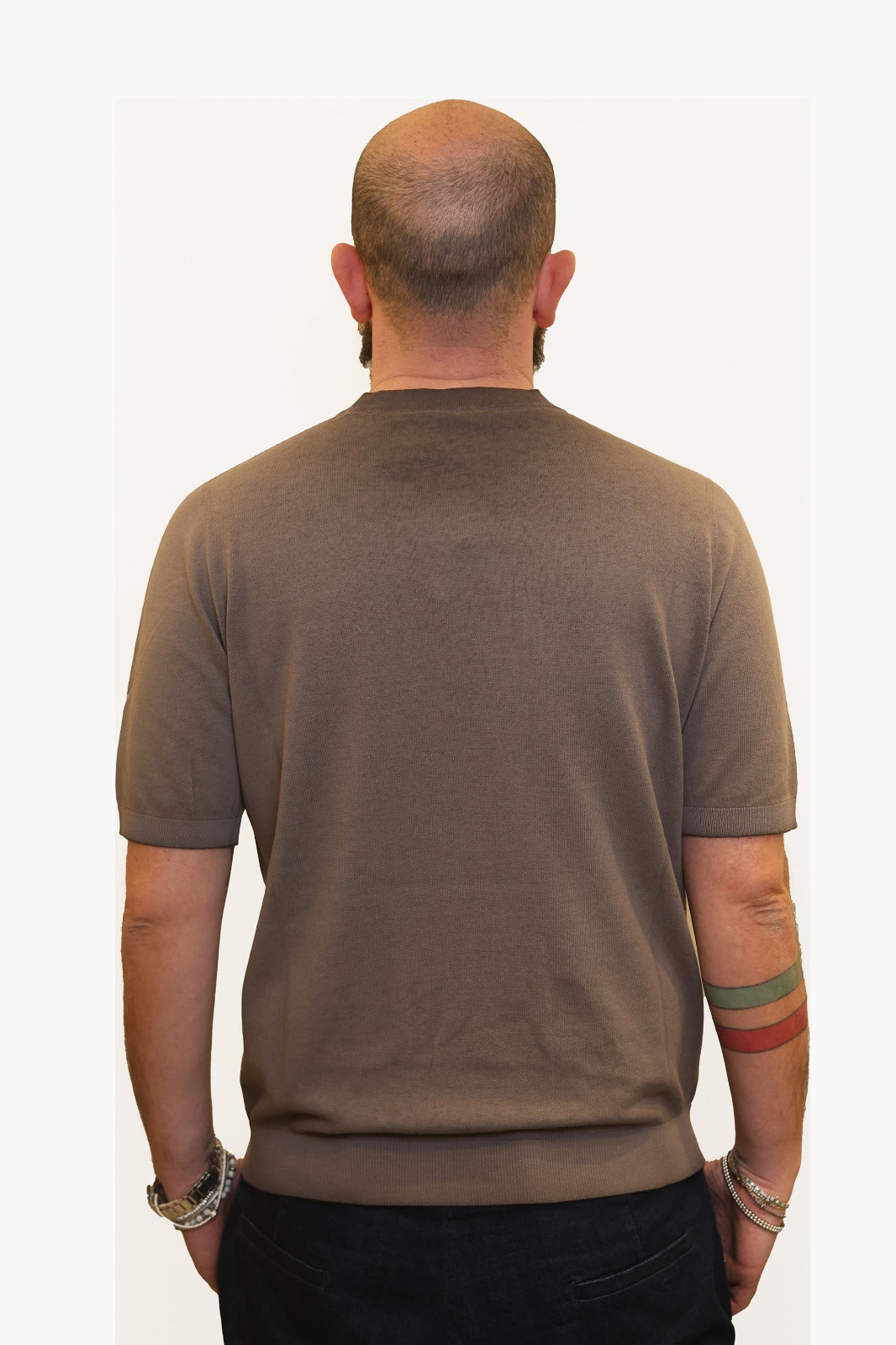 AROVESCIO T-SHIRT EFFETTO FADE IN COTONE MARRONE