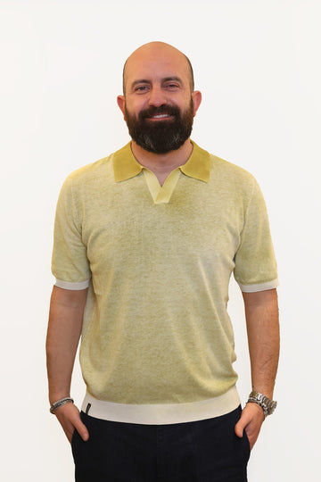 AROVESCIO POLO DERBY EFFETTO FADE IN COTONE LIME