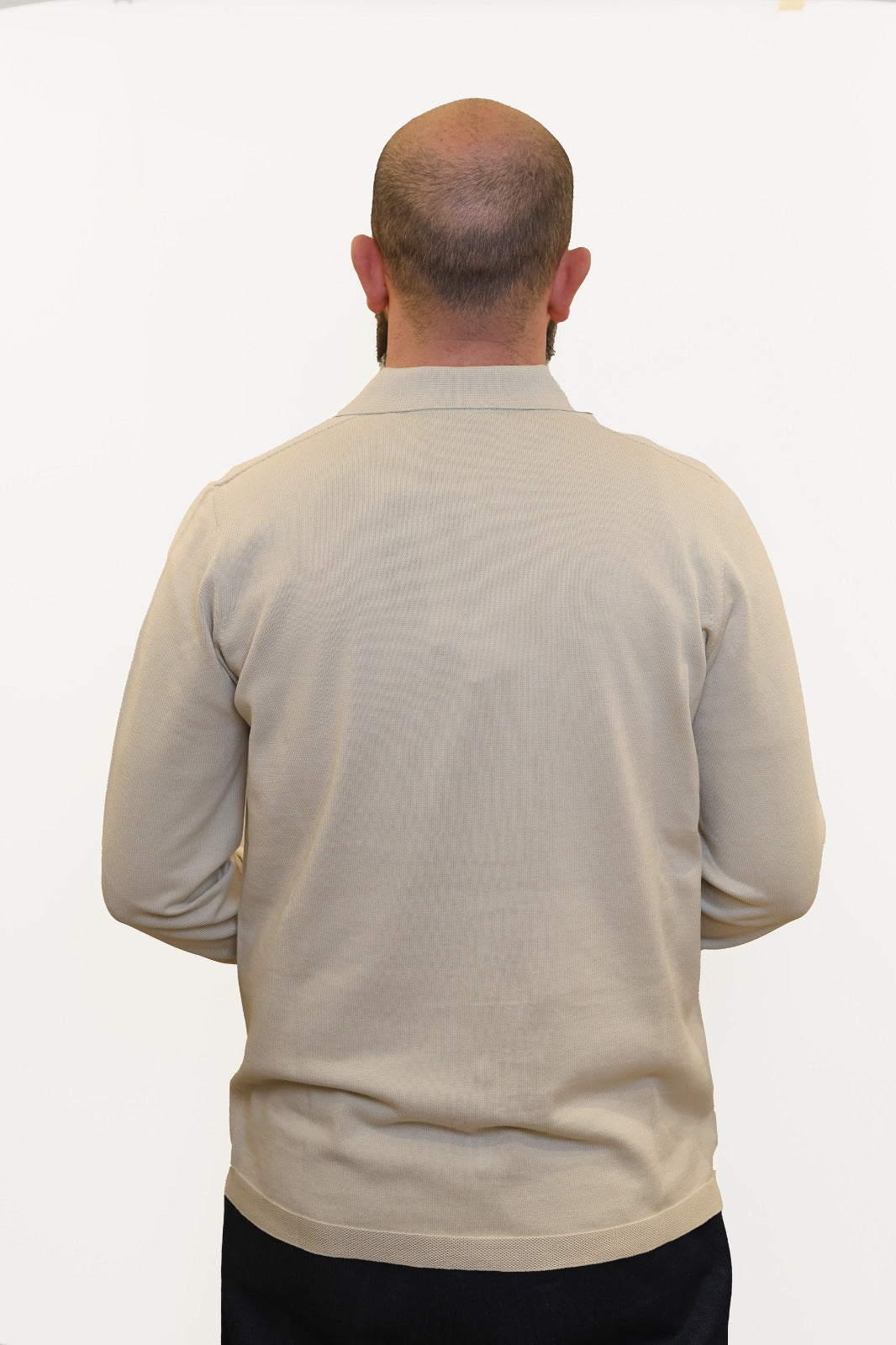 AROVESCIO POLO-CAMICIA IN FILO DI COTONE BEIGE