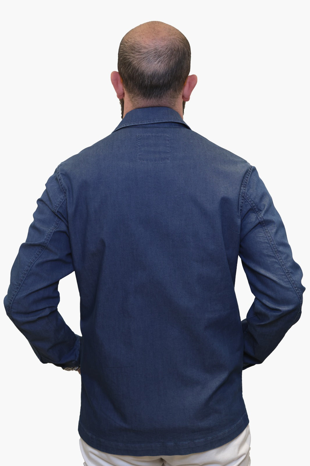 LUCA BERTELLI OVERSHIRT IN CHAMBRAY DENIM