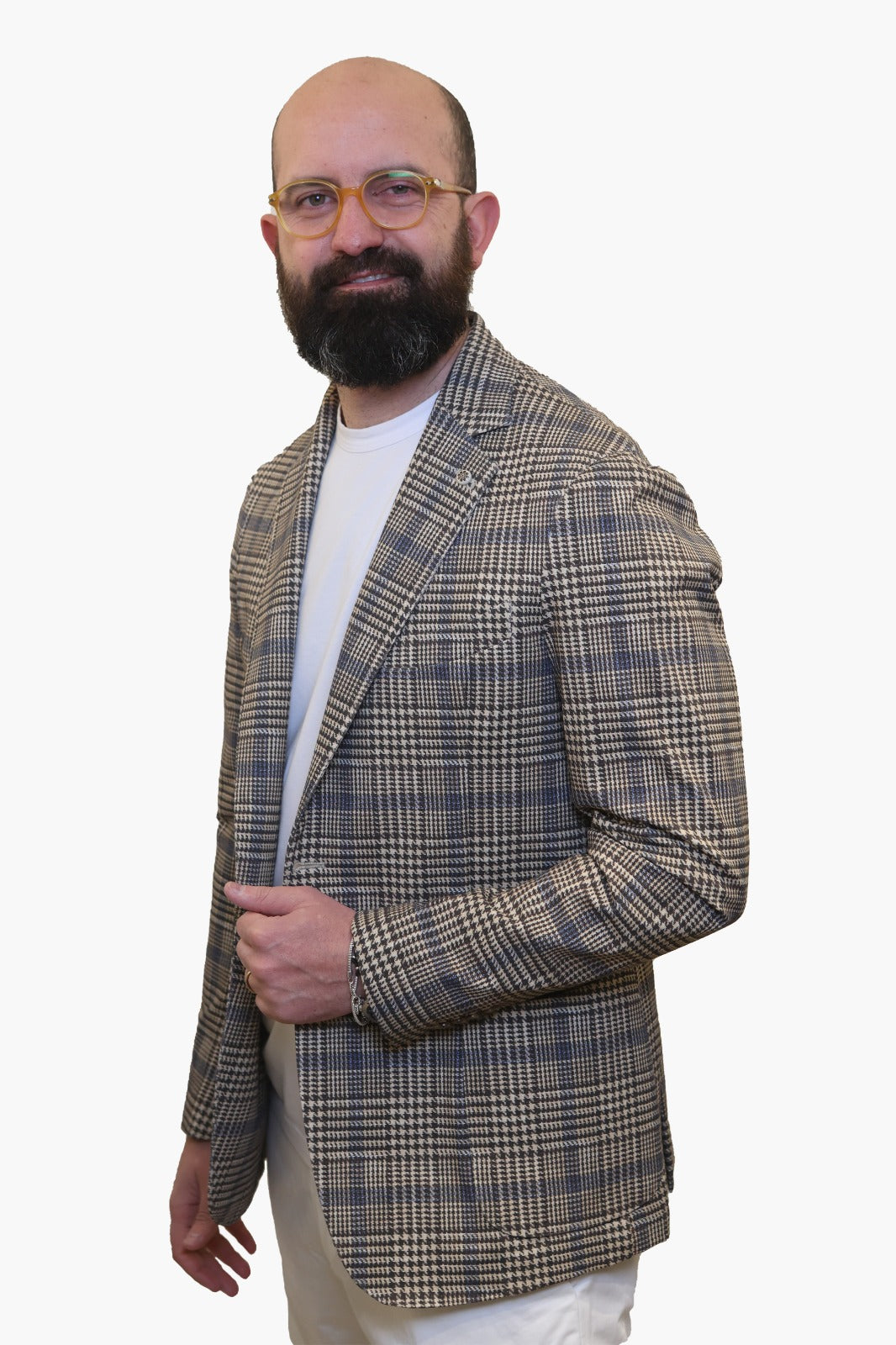 LUCA BERTELLI GIACCA CHECK P.MILANO AVION/BEIGE