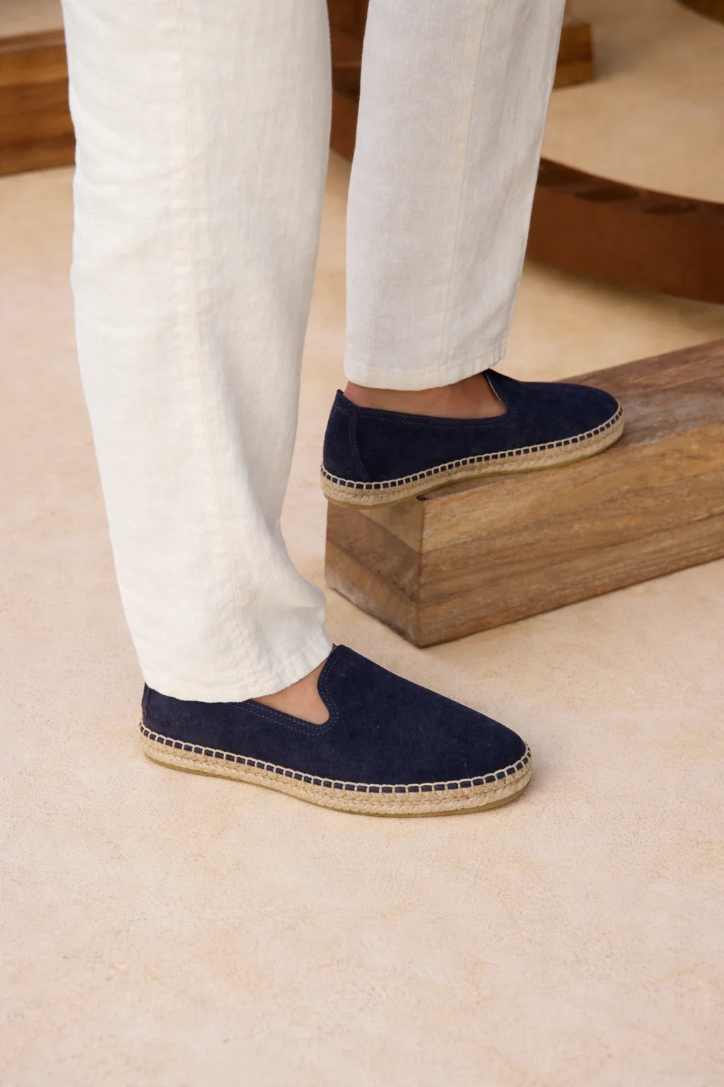ST.TROPEZ ESPADRILLAS IN PELLE SCAMOSCIATA BLU