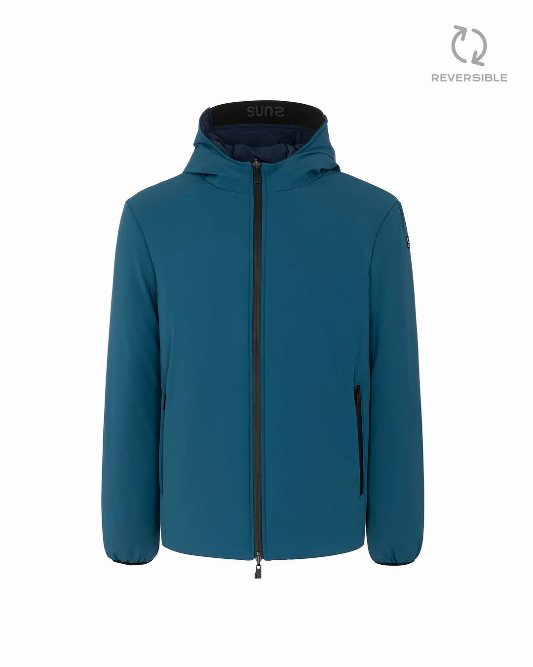 SUNS GIUBBOTTO DELHI CON CAPPUCCIO REVERSIBILE PETROLIO/BLU