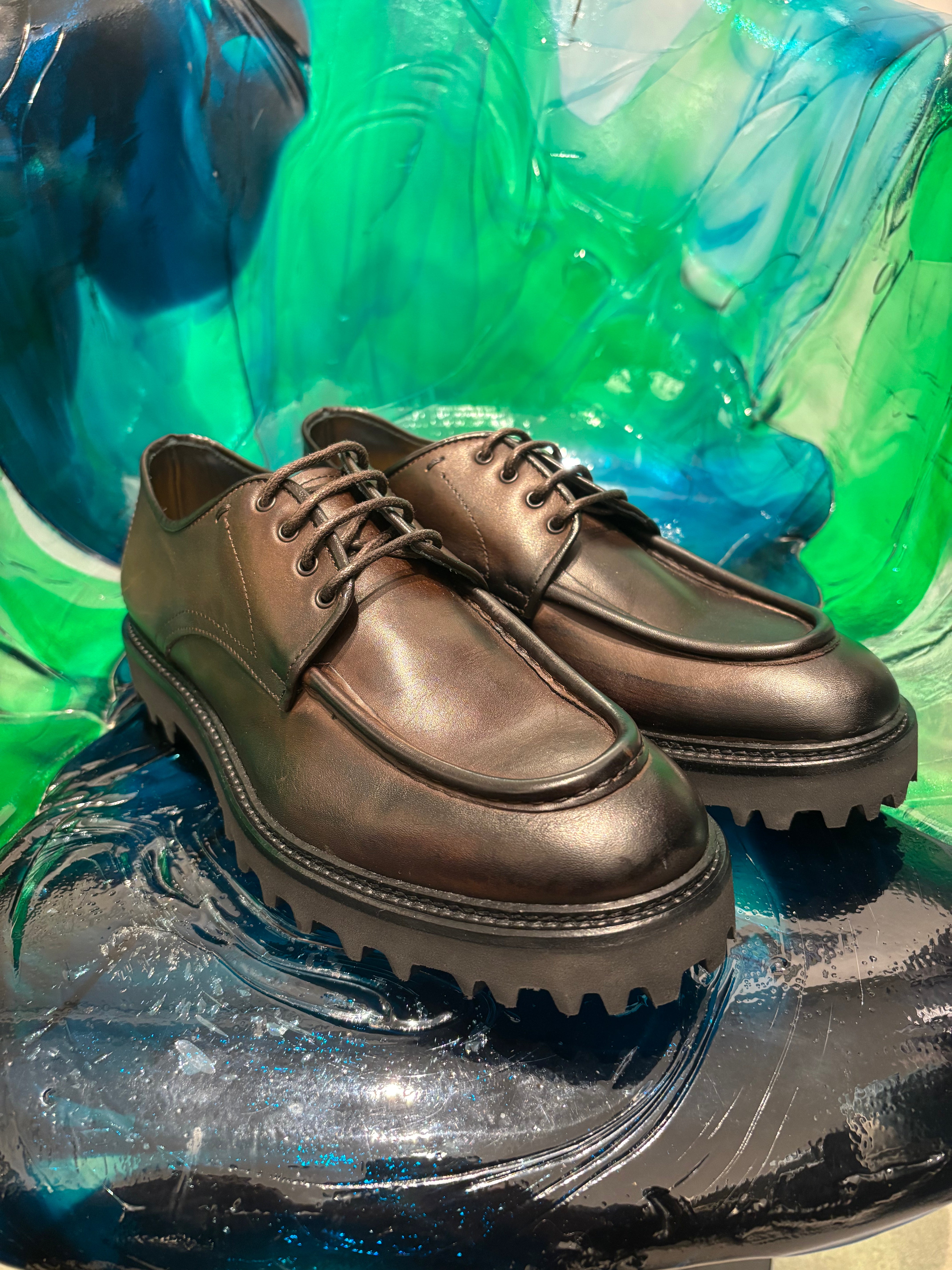 F.LLI RENNELLA STRINGATE IN PELLE INGEGNERE MORO