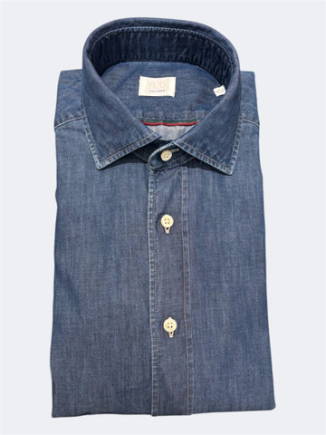 CALIBAN CAMICIA COTONE DENIM SCURO
