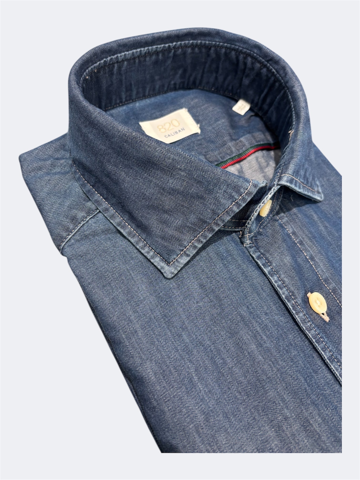 CALIBAN CAMICIA COTONE DENIM SCURO