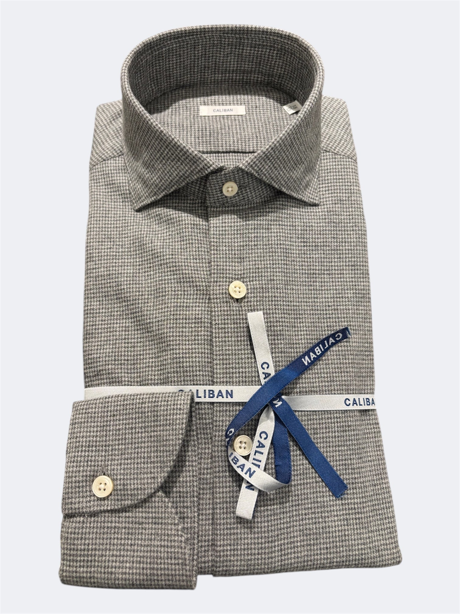 CALIBAN CAMICIA VICHY GRIGIO 1RVD FUR QU1