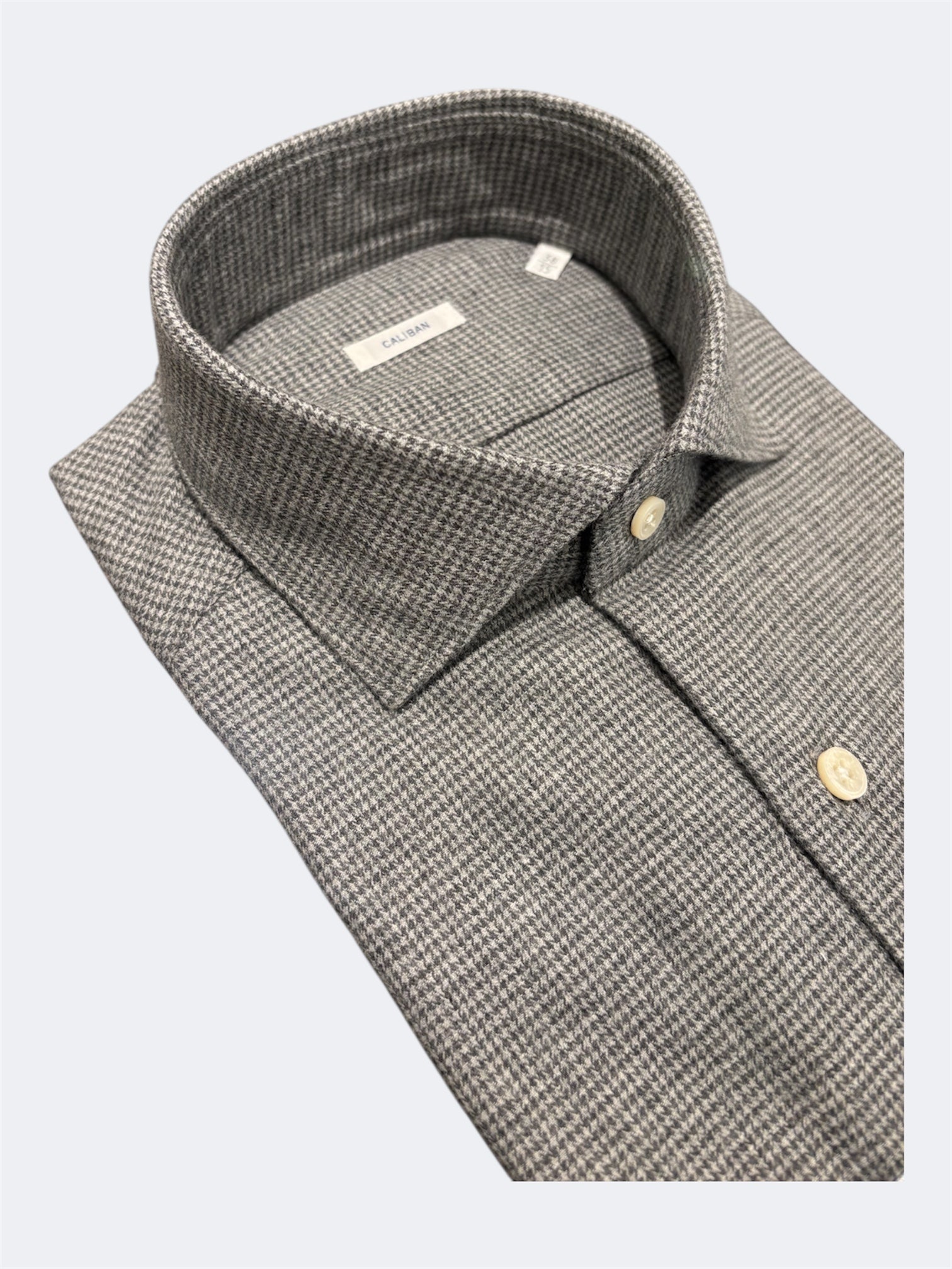 CALIBAN CAMICIA VICHY GRIGIO 1RVD FUR QU1