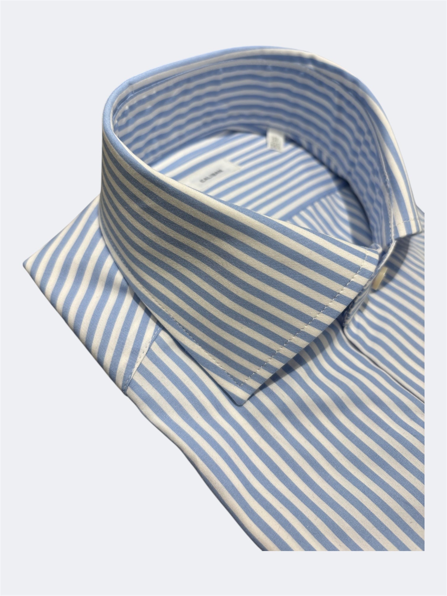 CALIBAN CAMICIA IN COTONE RIGA BIANCO/CELESTE 1UBE F11 RB3