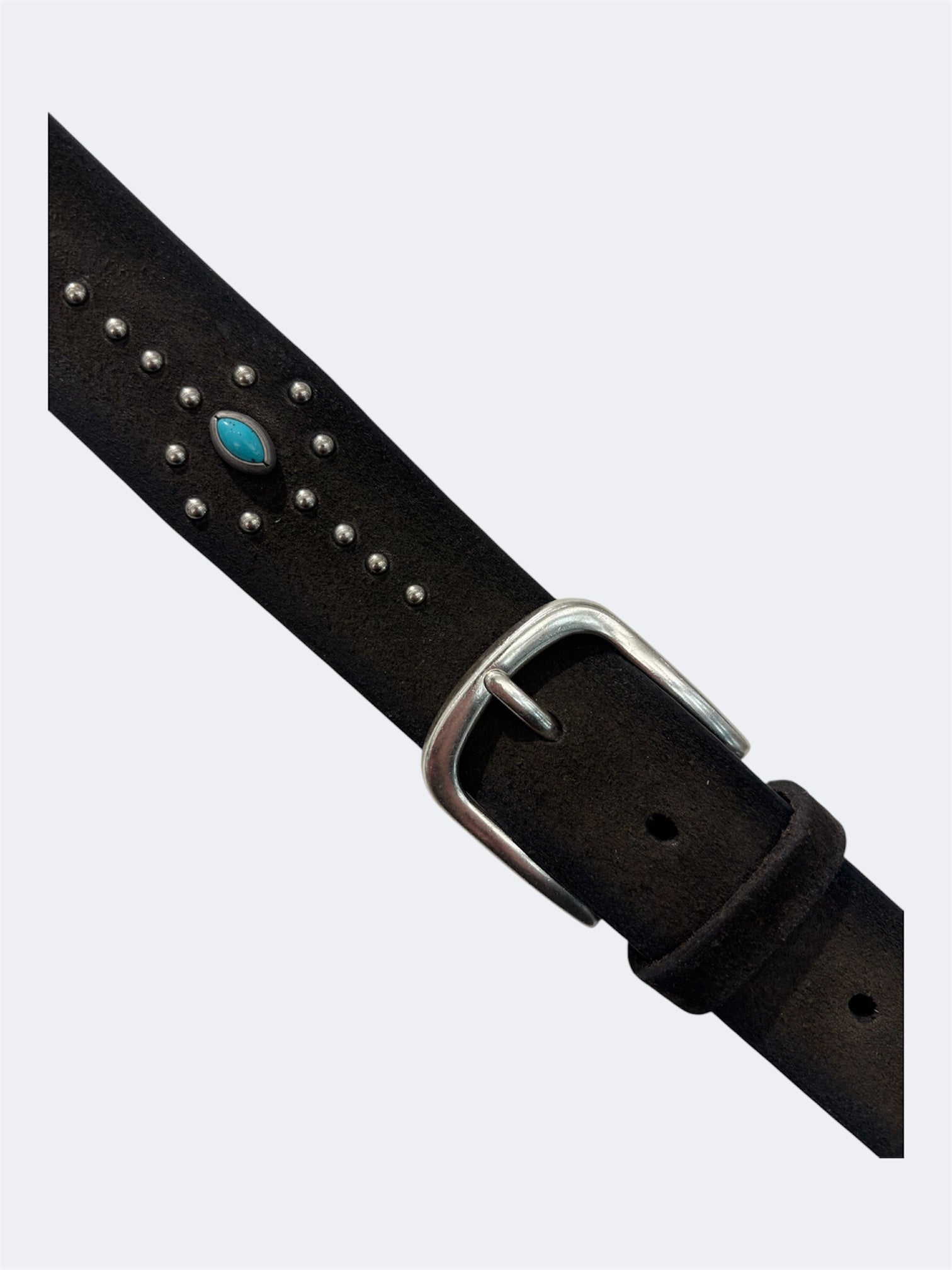 ALBERTO LUTI CINTURA PIETRE IN CAMOSCIO TESTA DI MORO