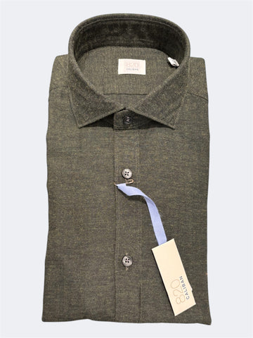 CALIBAN CAMICIA IN FLANELLA VERDE MILITARE
