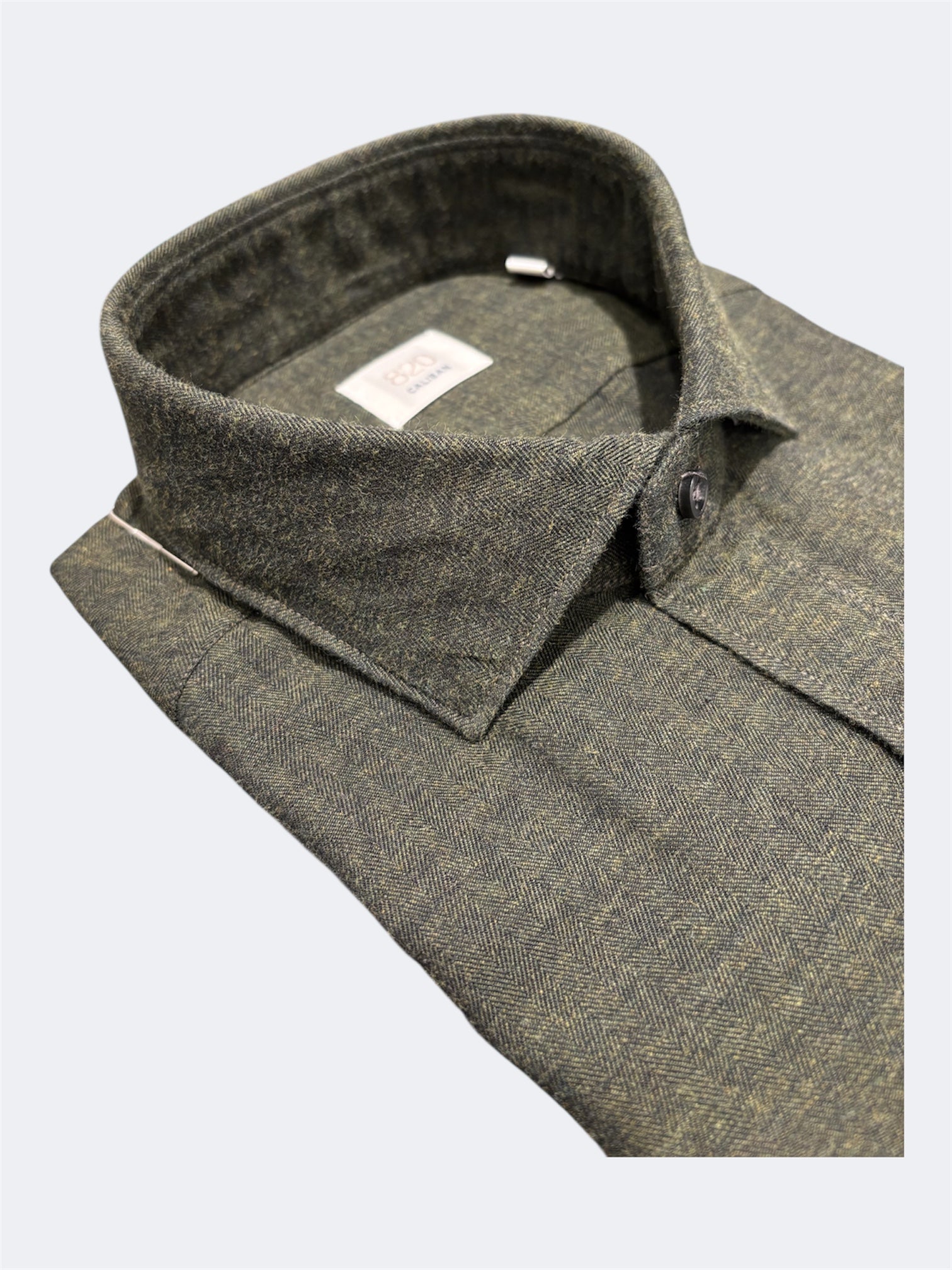CALIBAN CAMICIA IN FLANELLA VERDE MILITARE